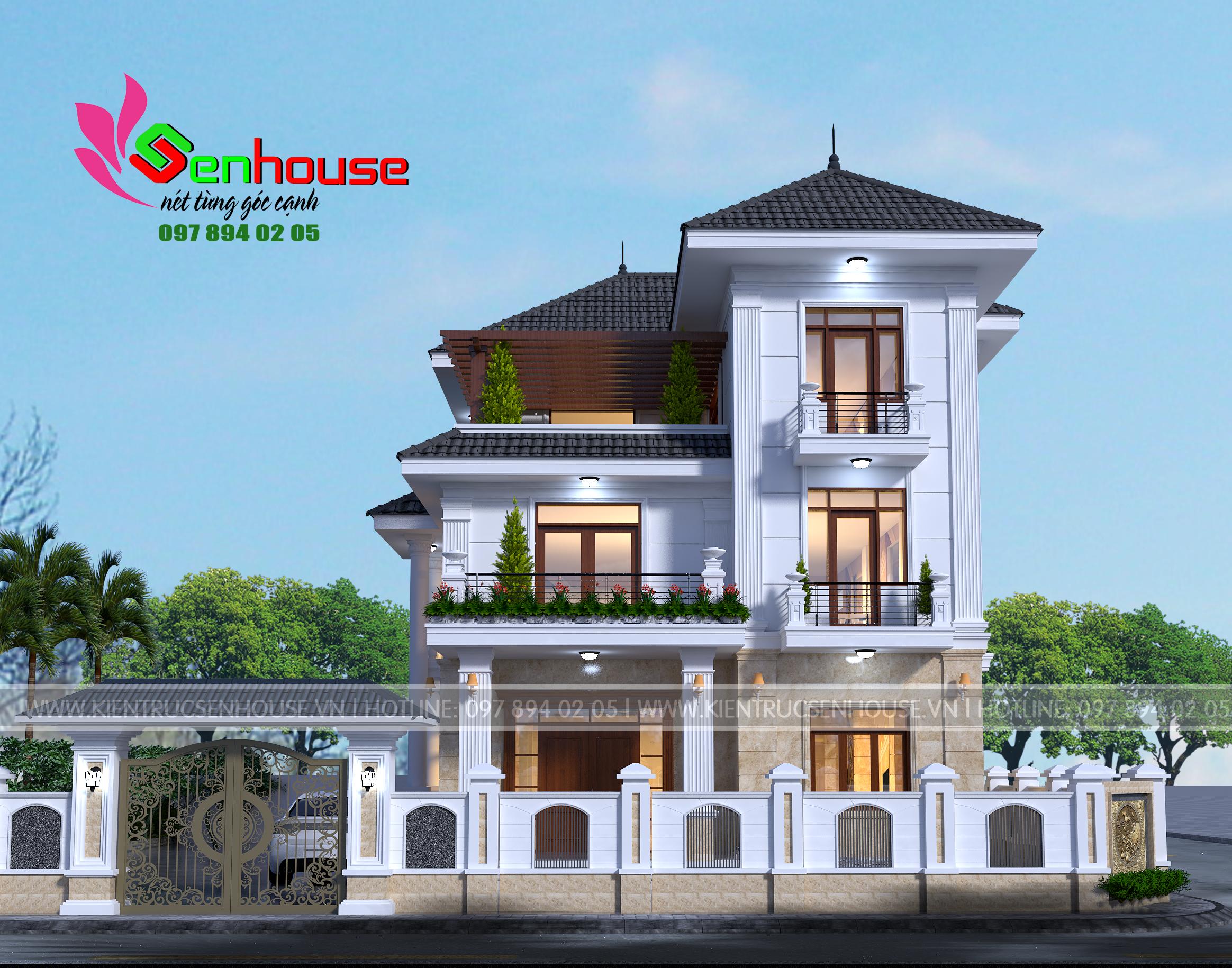 Mẫu thiết kế nhà 3 tầng của gia đình anh Thanh tại Diễn Châu