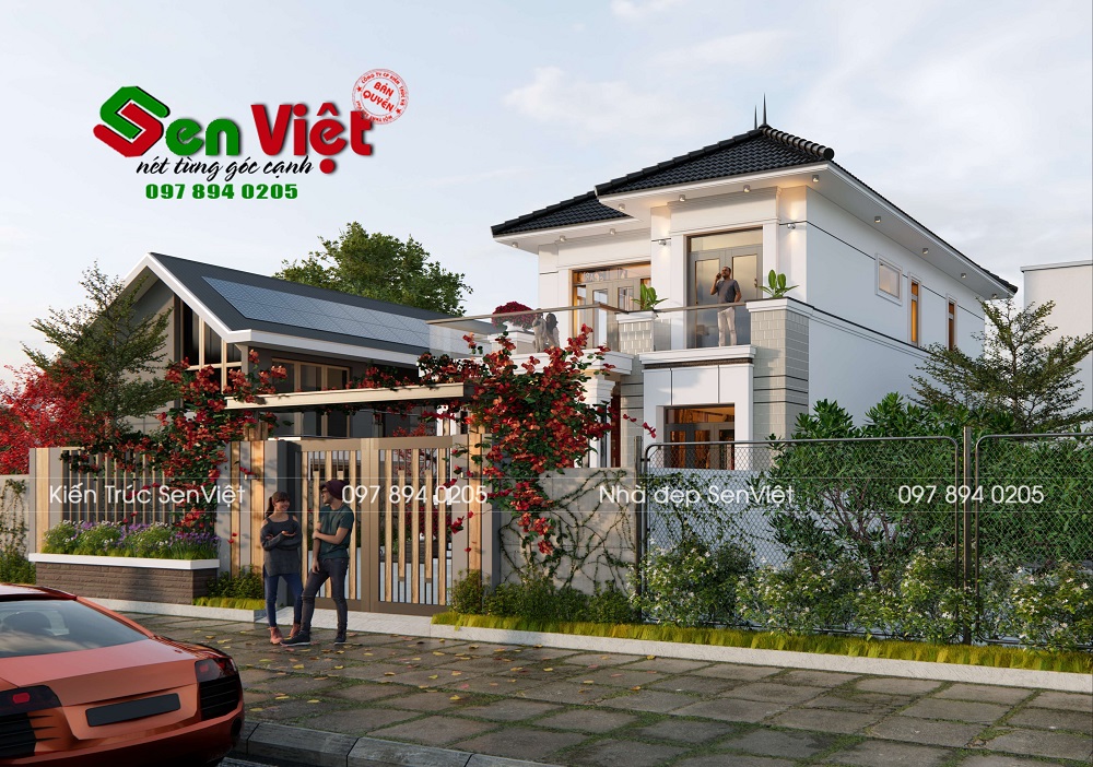 Thiết kế nhà 2 tầng mái Thái ở Hà Tĩnh