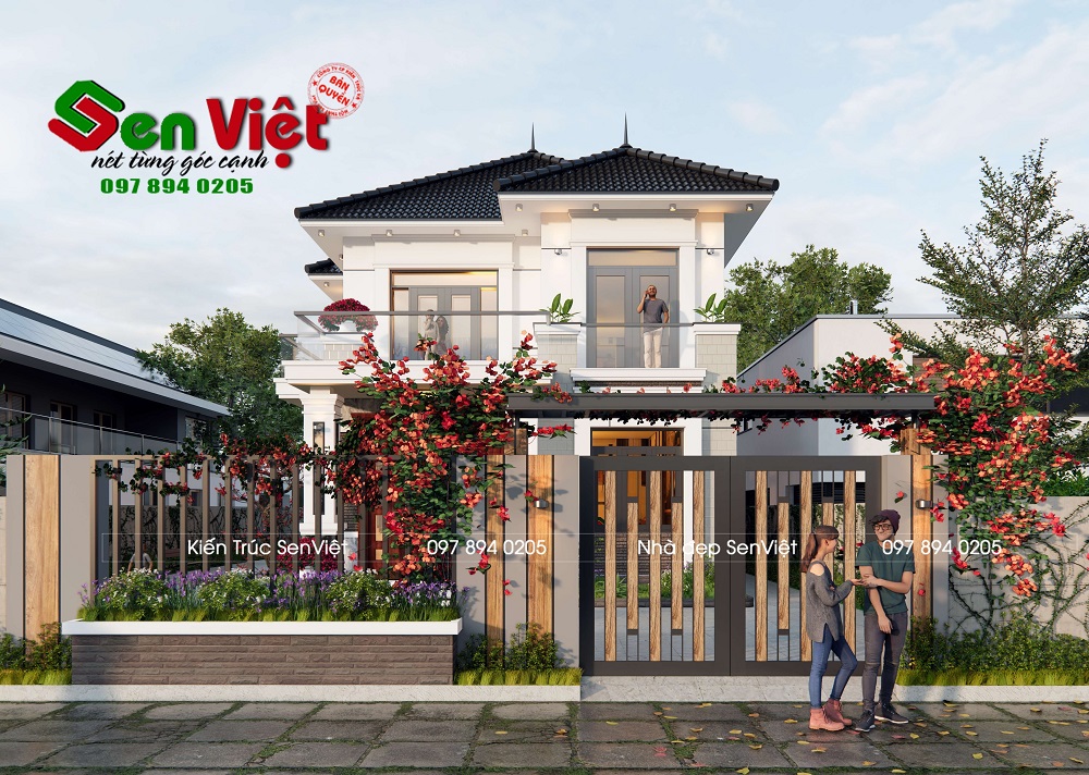 Thiết kế nhà 2 tầng mái Thái ở Hà Tĩnh