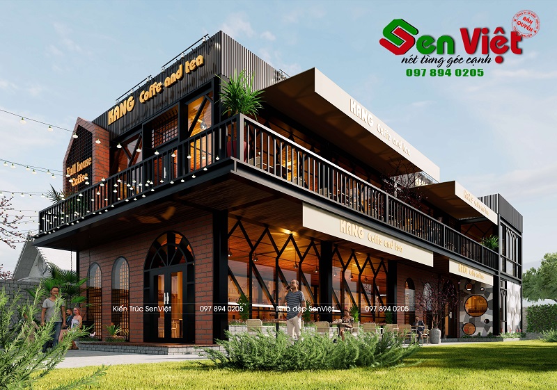 thiết kế ngoại thất quán cafe