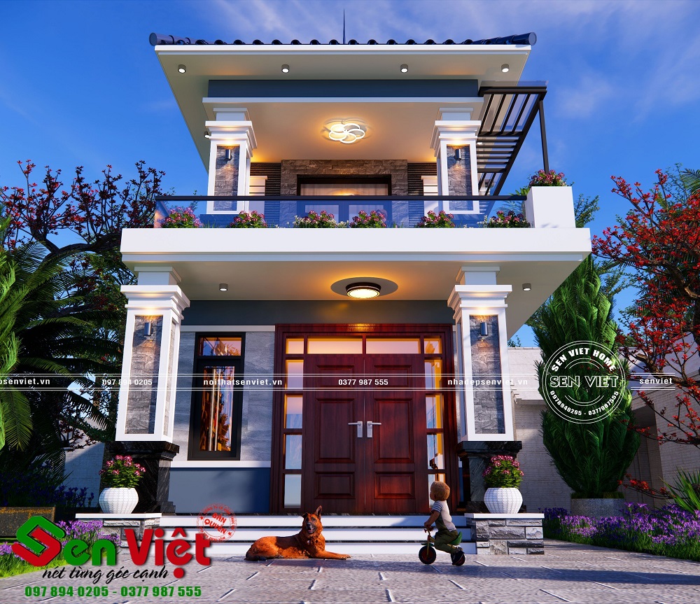 Mẫu nhà 2 tầng mái nhật đẹp