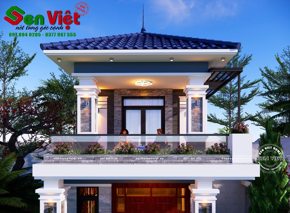 Mẫu nhà 2 tầng mái nhật đẹp