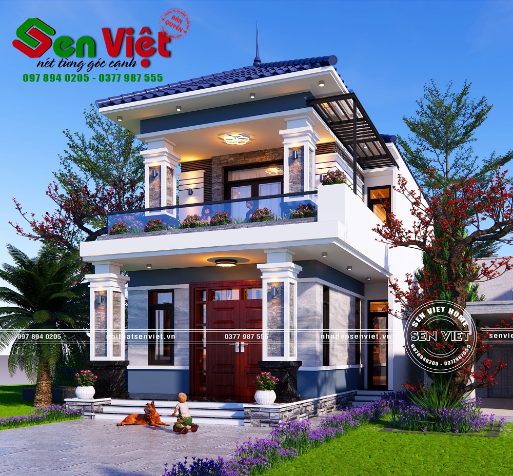 Mẫu nhà 2 tầng mái nhật đẹp