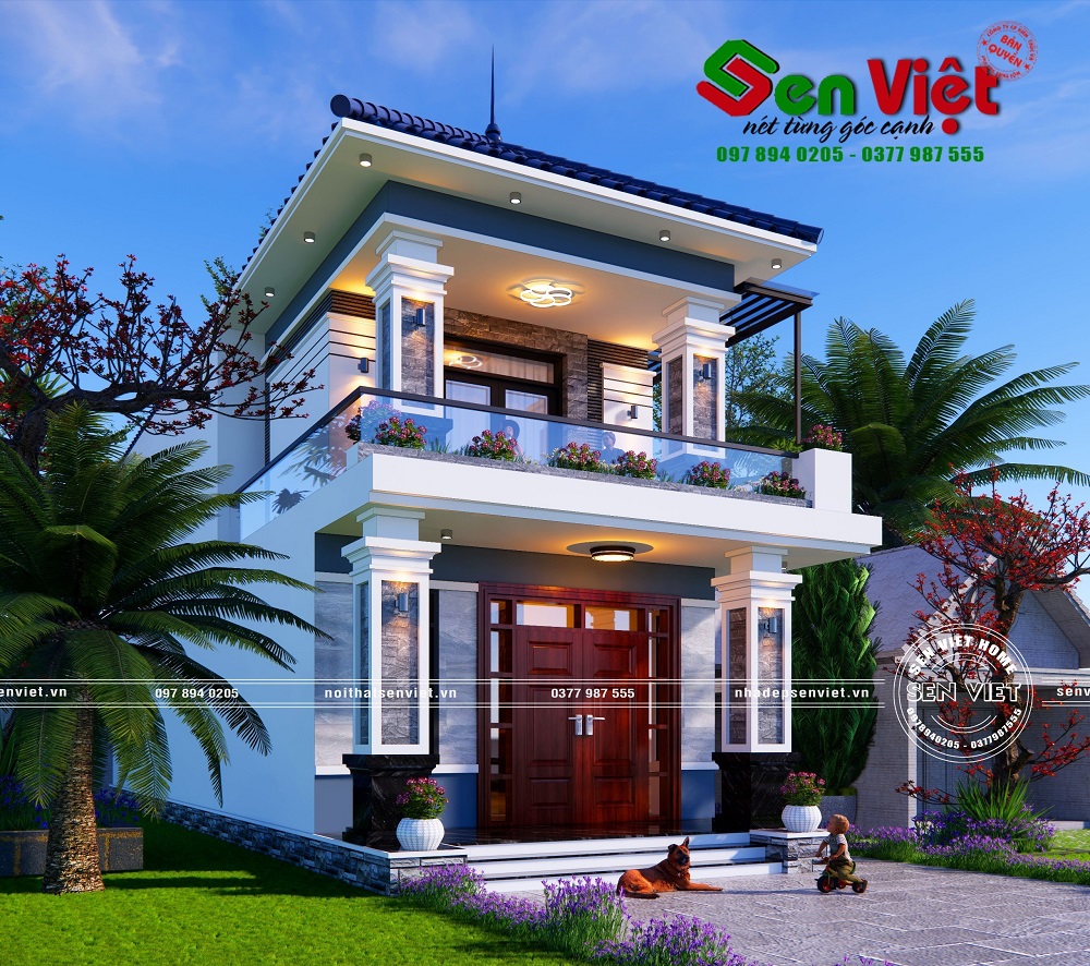 Mẫu nhà 2 tầng mái nhật đẹp