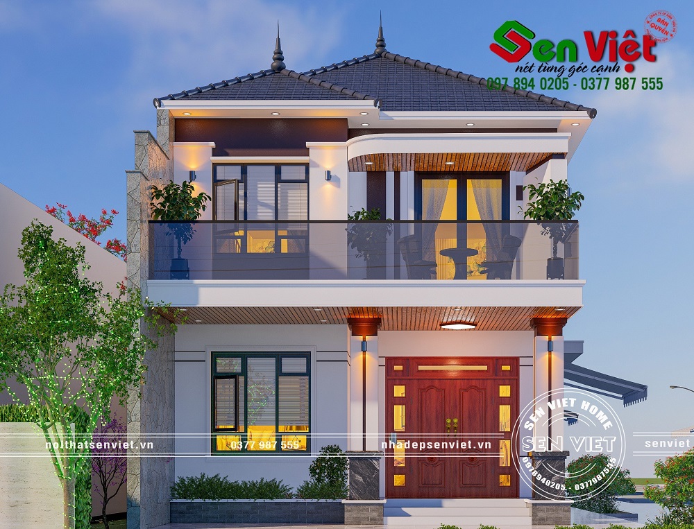 Mẫu nhà 2 tầng mái Nhật