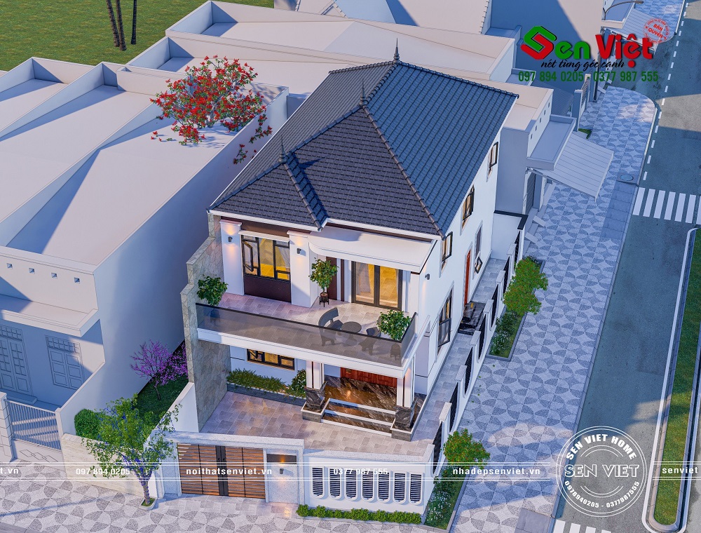 Mẫu nhà 2 tầng mái Nhật