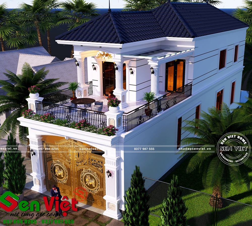 Thiết kế nhà 2 tầng Nghệ An hiện đại, sang trọng