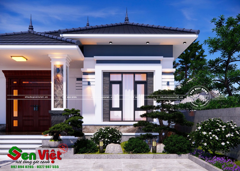 Mẫu Nhà Cấp 4 Mái Nhật Chữ L 4 Phòng Ngủ