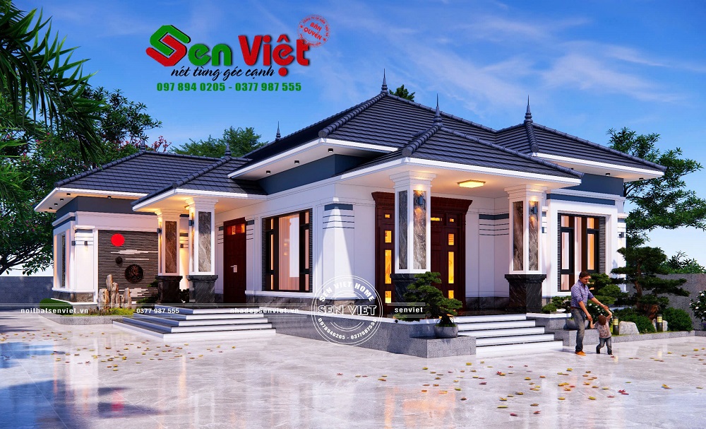 Mẫu Nhà Cấp 4 Mái Nhật Chữ L 4 Phòng Ngủ