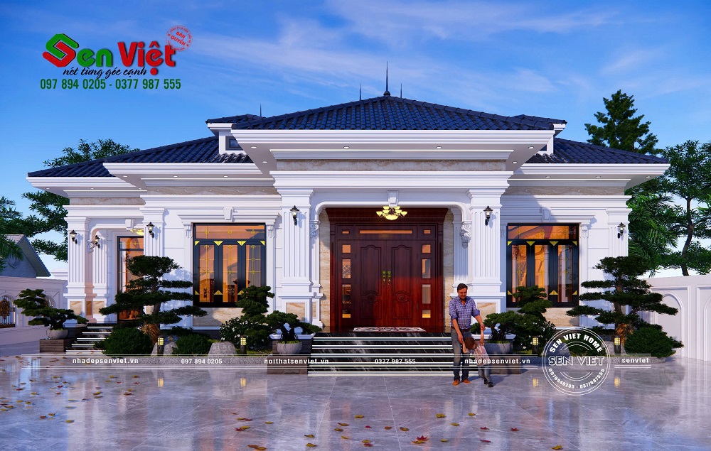 Biệt Thự Nhà Vườn Mái Nhật 1 Tầng Tân Cổ Điển