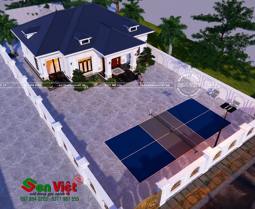 Biệt Thự Nhà Vườn Mái Nhật 1 Tầng Tân Cổ Điển