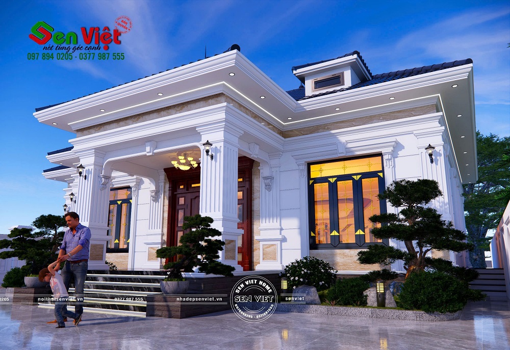 Biệt Thự Nhà Vườn Mái Nhật 1 Tầng Tân Cổ Điển