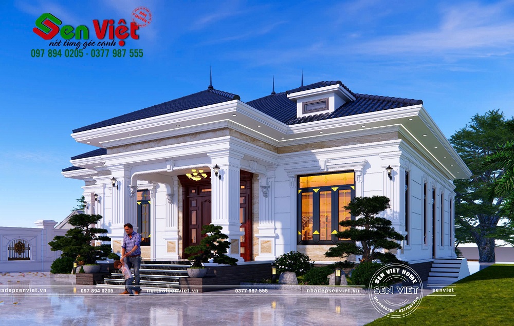 Biệt Thự Nhà Vườn Mái Nhật 1 Tầng Tân Cổ Điển