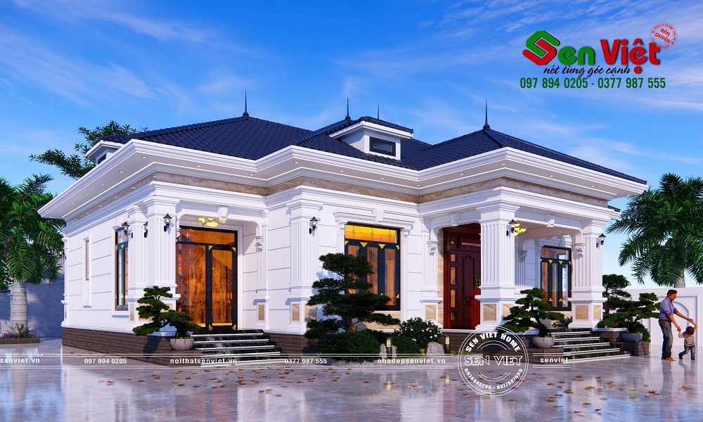 Biệt Thự Nhà Vườn Mái Nhật 1 Tầng Tân Cổ Điển