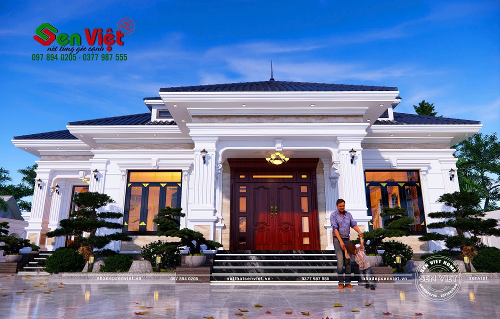 Biệt Thự Nhà Vườn Mái Nhật 1 Tầng Tân Cổ Điển