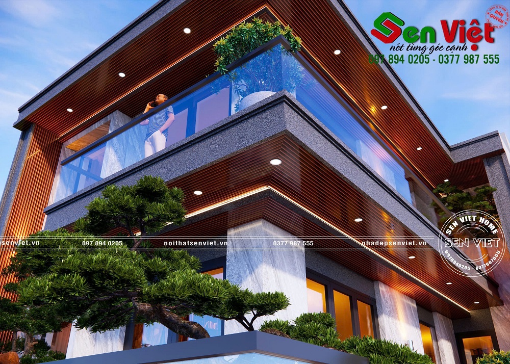 Mẫu Biệt Thự 3 Tầng Mái Nhật Hiện Đại Với Mặt Tiền 8m Bề Thế Và Sang Trọng