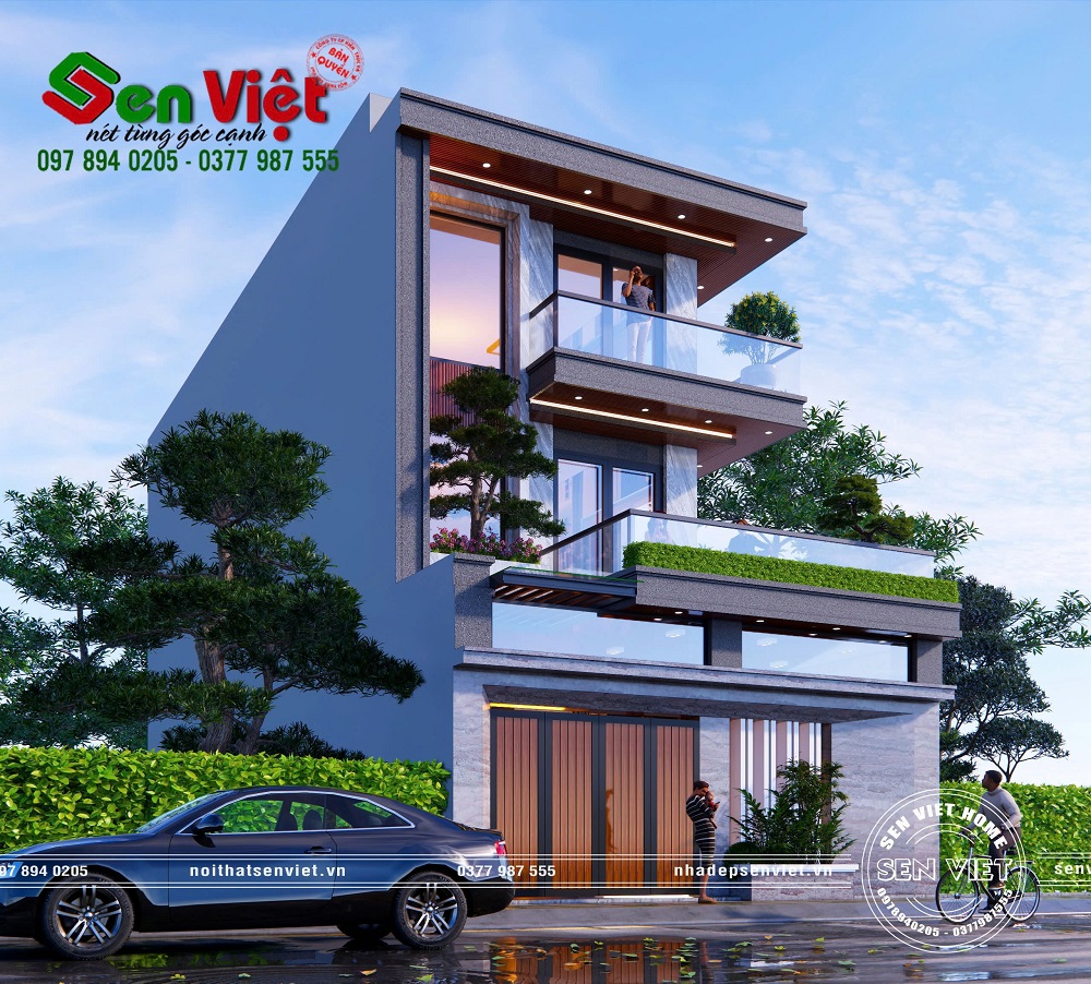 Mẫu Biệt Thự 3 Tầng Mái Nhật Hiện Đại Với Mặt Tiền 8m Bề Thế Và Sang Trọng