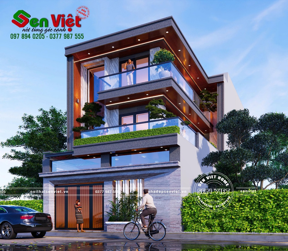 Mẫu Biệt Thự 3 Tầng Mái Nhật Hiện Đại Với Mặt Tiền 8m Bề Thế Và Sang Trọng