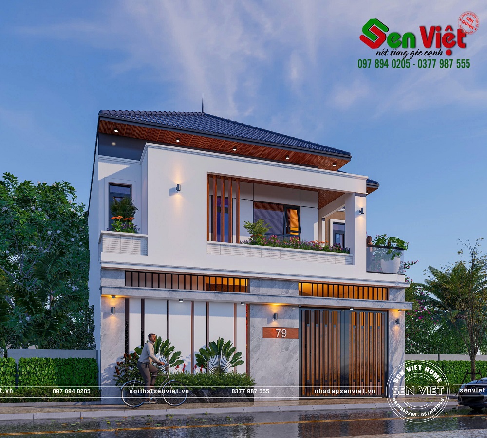 Mẫu Nhà 2 Tầng Mái Nhật Hiện Đại 4 Phòng Ngủ