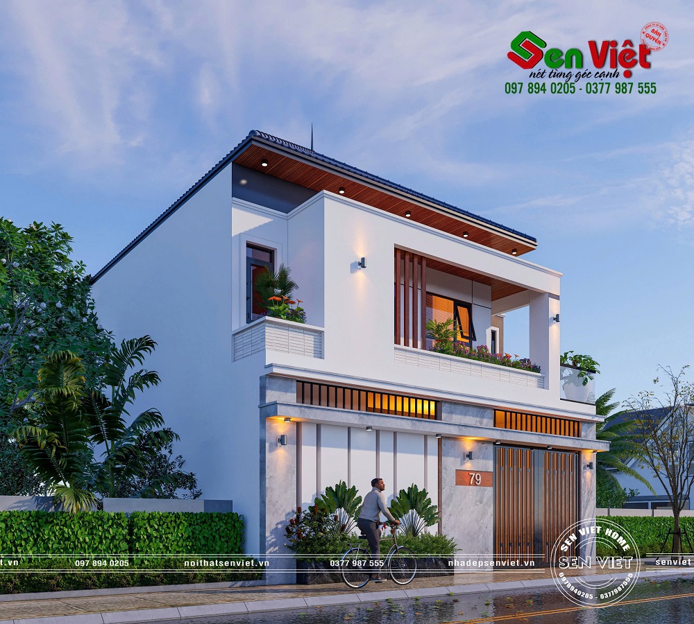 Mẫu Nhà 2 Tầng Mái Nhật Hiện Đại 4 Phòng Ngủ