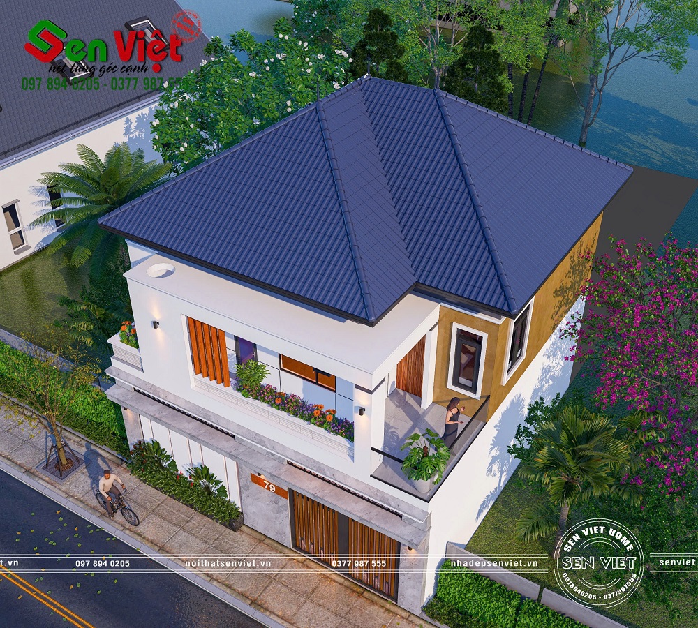 Mẫu Nhà 2 Tầng Mái Nhật Hiện Đại 4 Phòng Ngủ