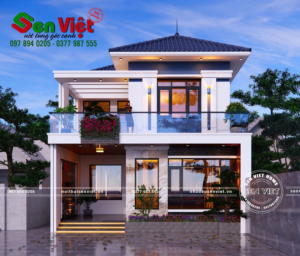 Mẫu Nhà 2 Tầng Mái Nhật Hiện Đại Tại Nghệ An