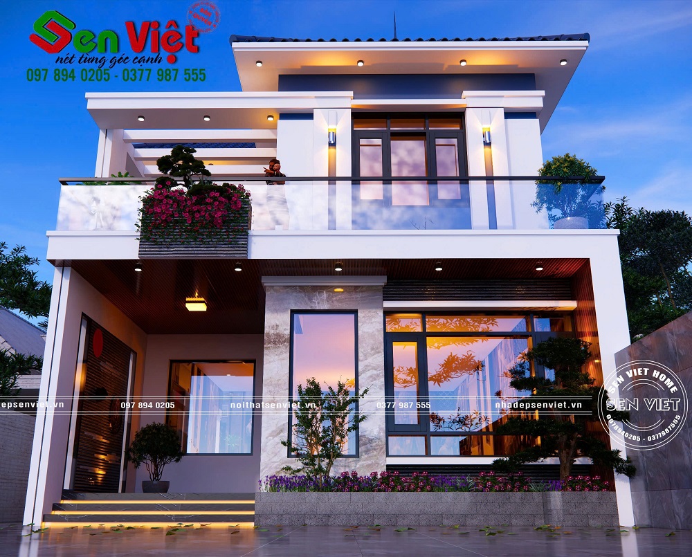 Mẫu Nhà 2 Tầng Mái Nhật Hiện Đại Tại Nghệ An