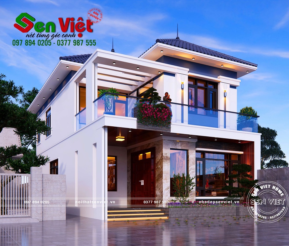 Mẫu Nhà 2 Tầng Mái Nhật Hiện Đại Tại Nghệ An