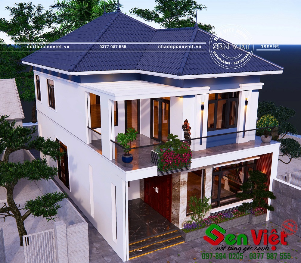 Mẫu Nhà 2 Tầng Mái Nhật Hiện Đại Tại Nghệ An