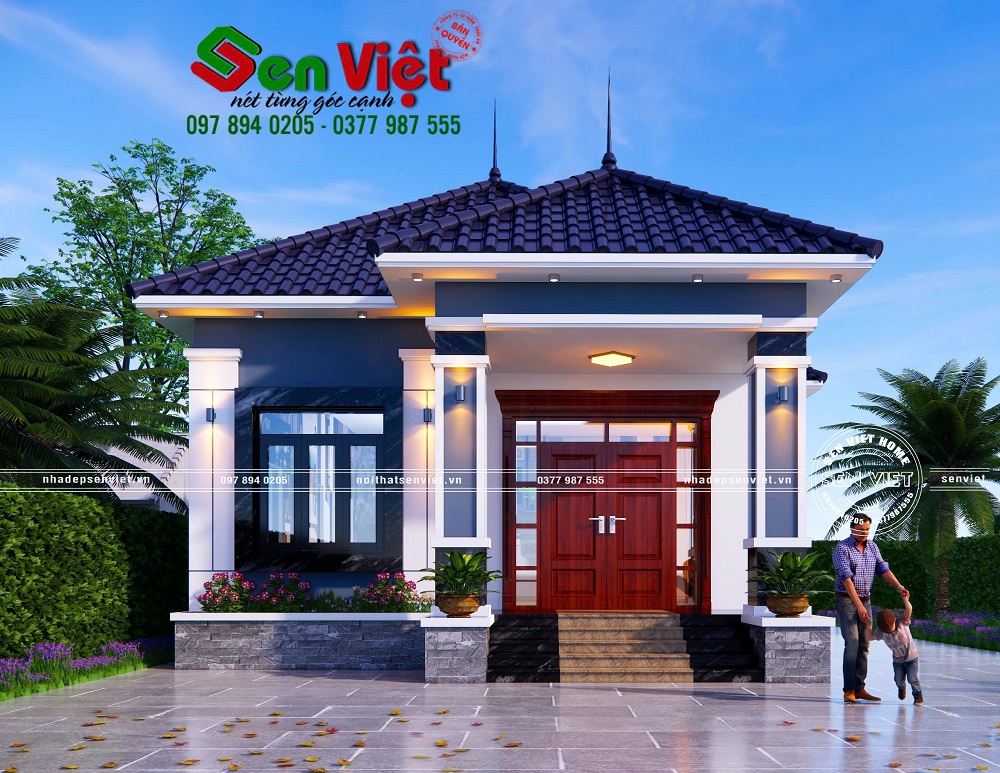 Mẫu Nhà Cấp 4 Mái Nhật 120m2