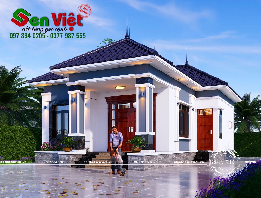 Mẫu Nhà Cấp 4 Mái Nhật 120m2