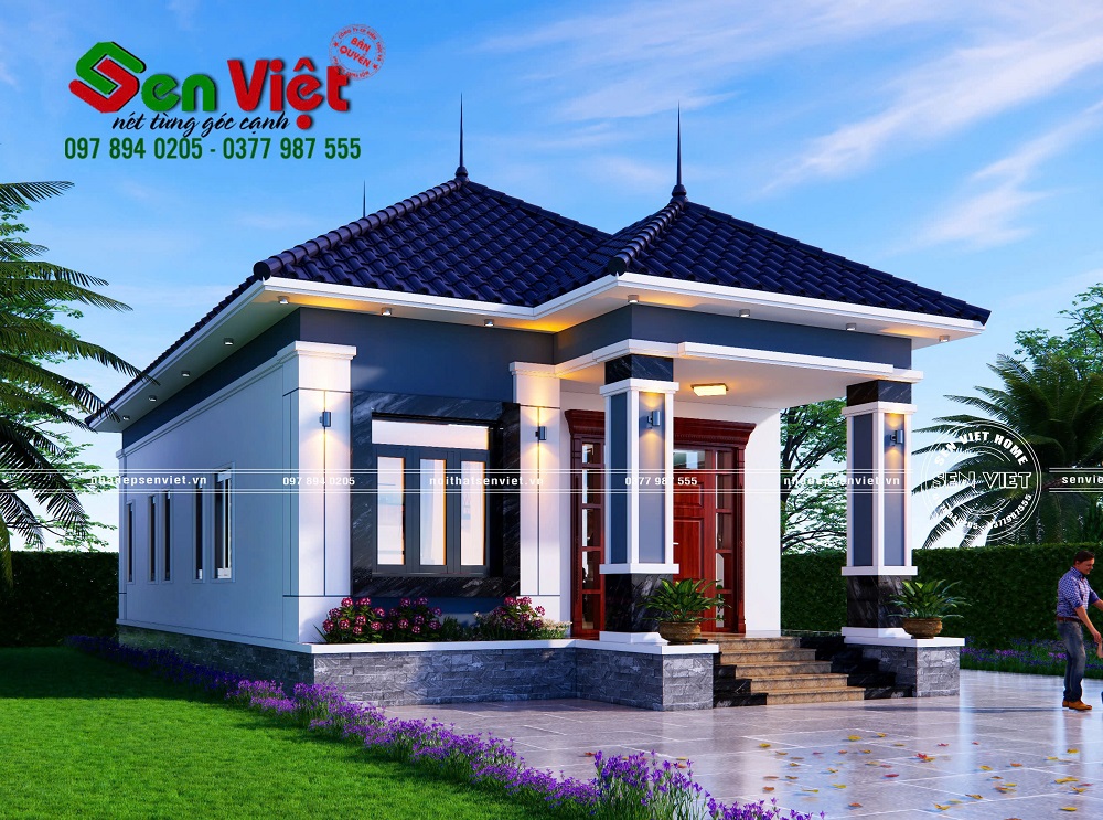 Mẫu Nhà Cấp 4 Mái Nhật 120m2