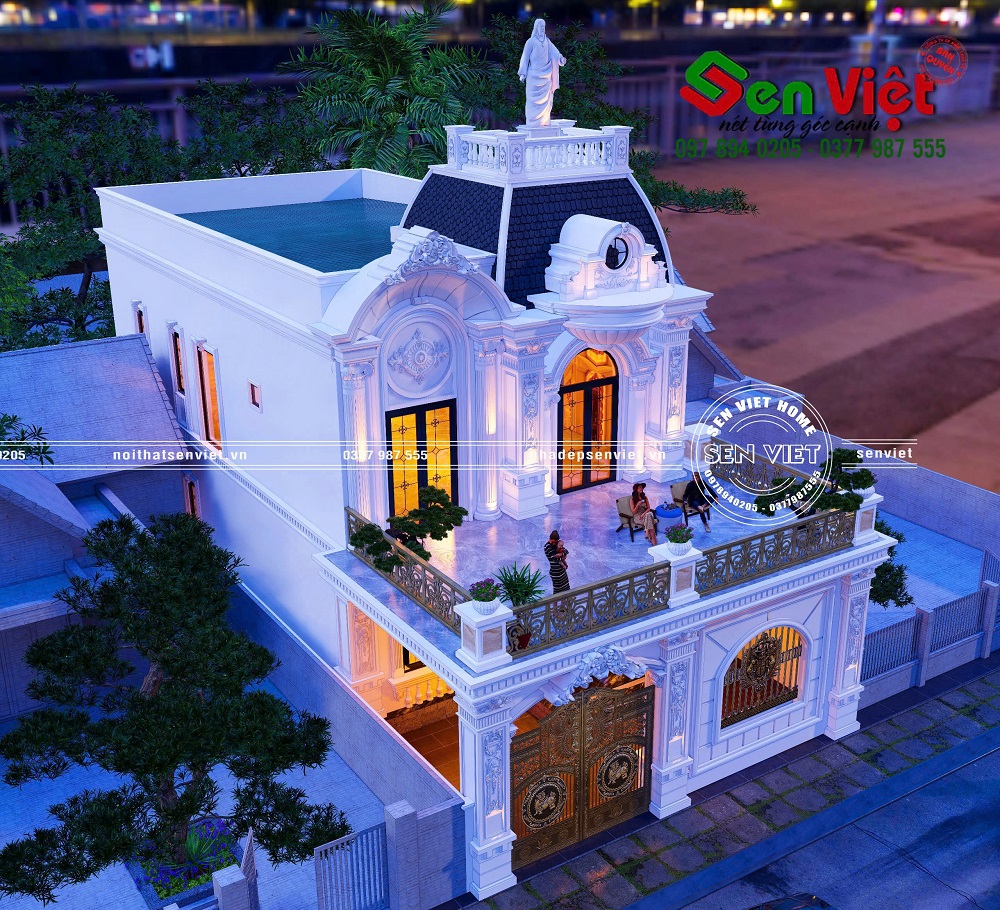 Mẫu Thiết Kế Biệt Thự 2 Tầng Tân Cổ Điển Tuyệt Mĩ