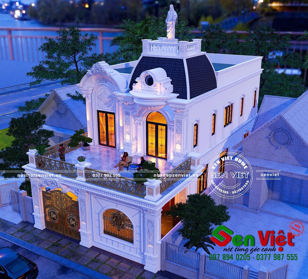 Mẫu Thiết Kế Biệt Thự 2 Tầng Tân Cổ Điển Tuyệt Mĩ