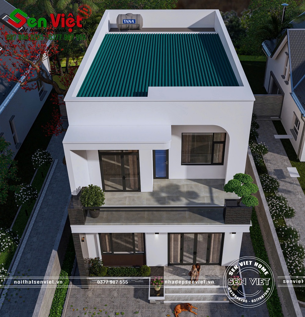 Thiết Kế Nhà 2 Tầng 3 Phòng Ngủ Mái Bằng Đẹp Hiện Đại Tại Hải Phòng