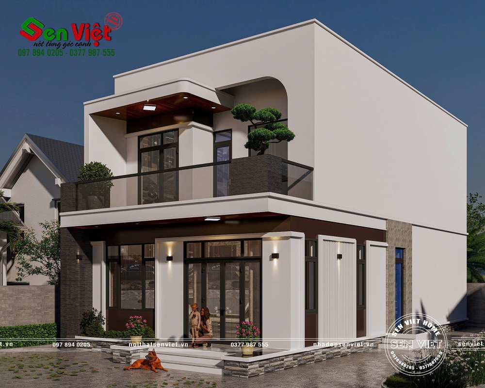 Thiết Kế Nhà 2 Tầng 3 Phòng Ngủ Mái Bằng Đẹp Hiện Đại Tại Hải Phòng