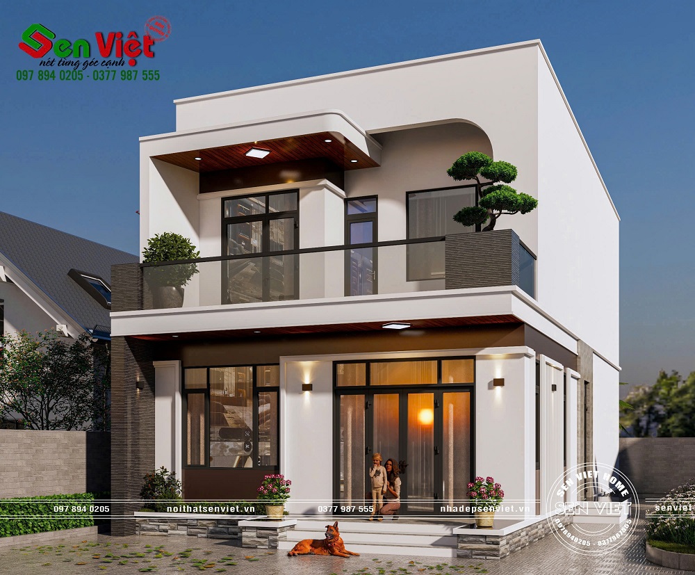 Thiết Kế Nhà 2 Tầng 3 Phòng Ngủ Mái Bằng Đẹp Hiện Đại Tại Hải Phòng