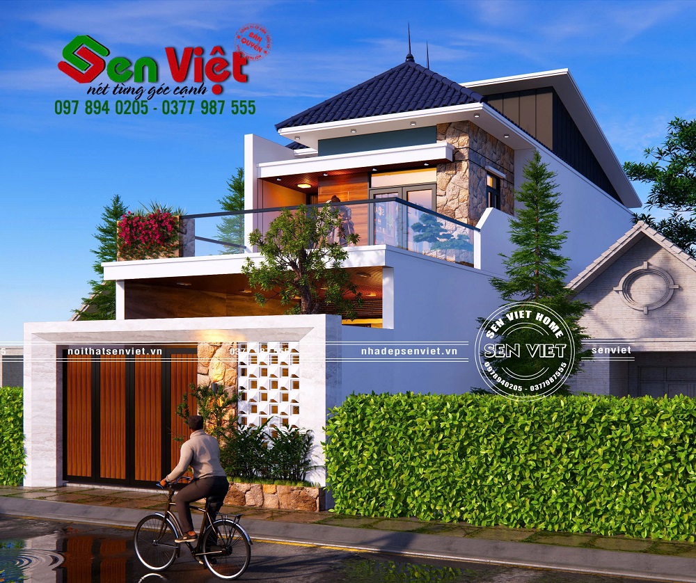 Mẫu Nhà 2 Tầng Mái Nhật 100m2 Đẹp