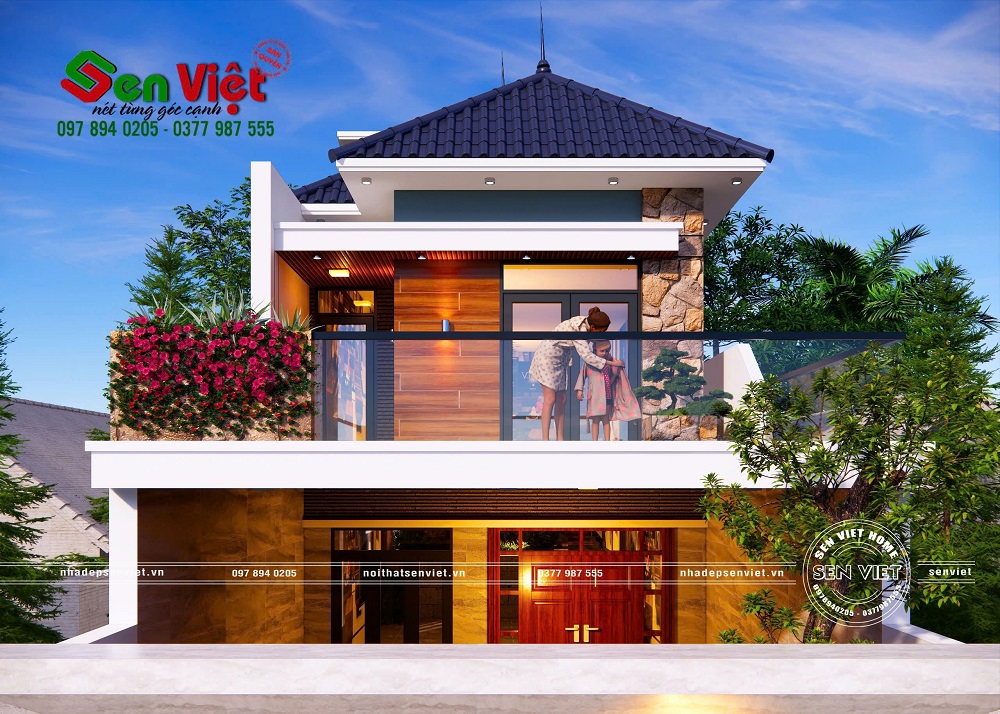 Mẫu Nhà 2 Tầng Mái Nhật 100m2 Đẹp