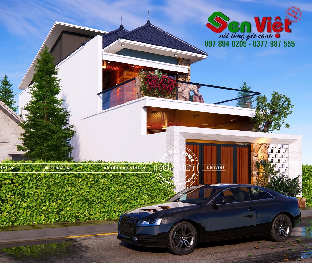 Mẫu Nhà 2 Tầng Mái Nhật 100m2 Đẹp