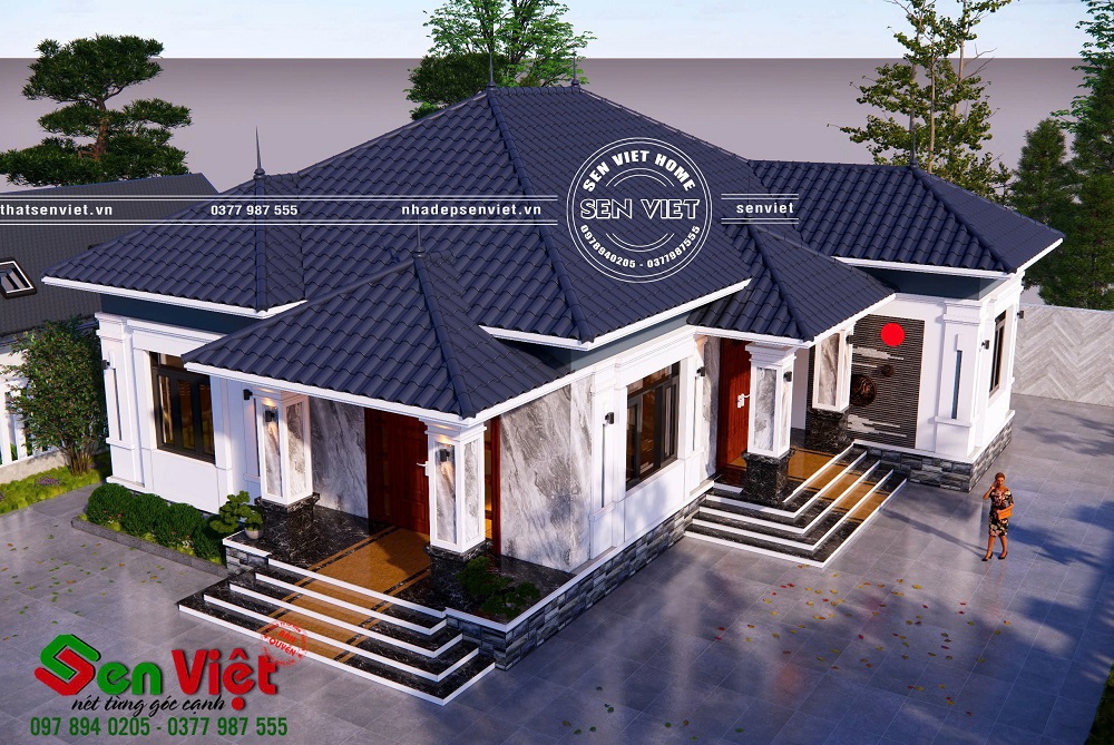 Mẫu Nhà Vườn 180m2 Mái Nhật Hiện Đại 3 Phòng Ngủ