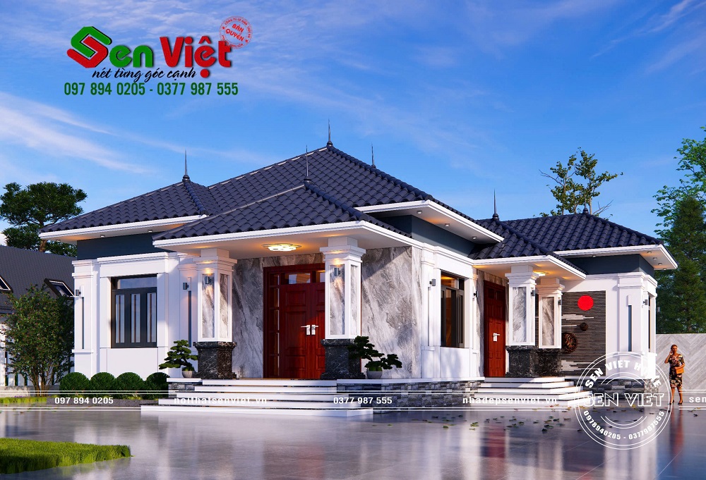 Mẫu Nhà Vườn 180m2 Mái Nhật Hiện Đại 3 Phòng Ngủ