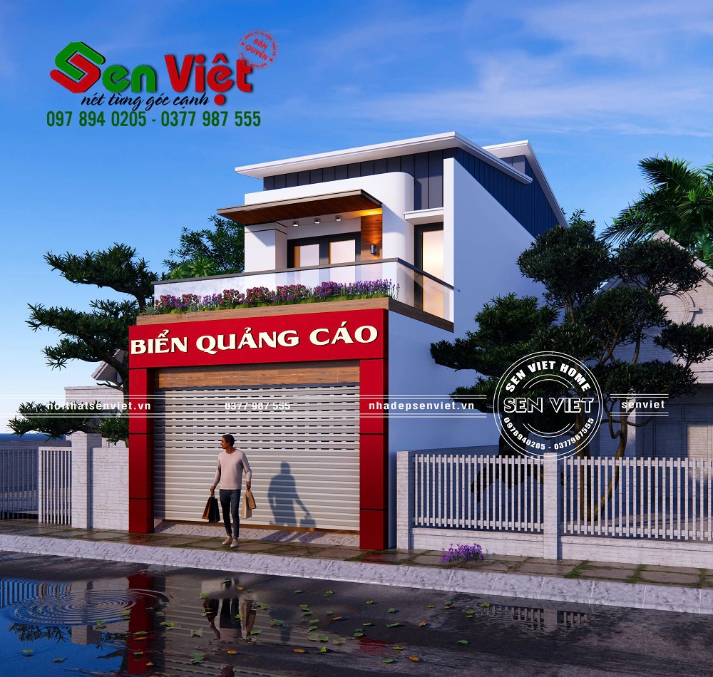 Mẫu Nhà 2 Tầng Mái Bằng Kết Hợp Kinh Doanh (4)