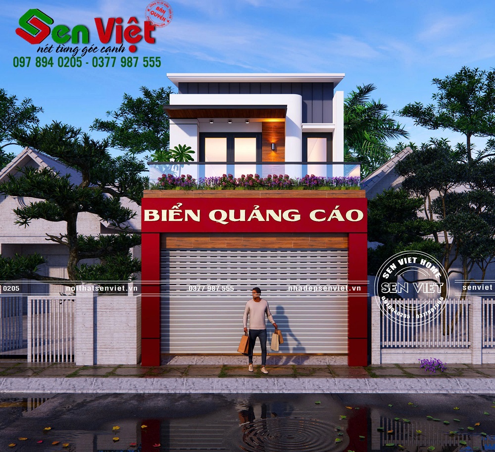 Mẫu Nhà 2 Tầng Mái Bằng Kết Hợp Kinh Doanh (4)