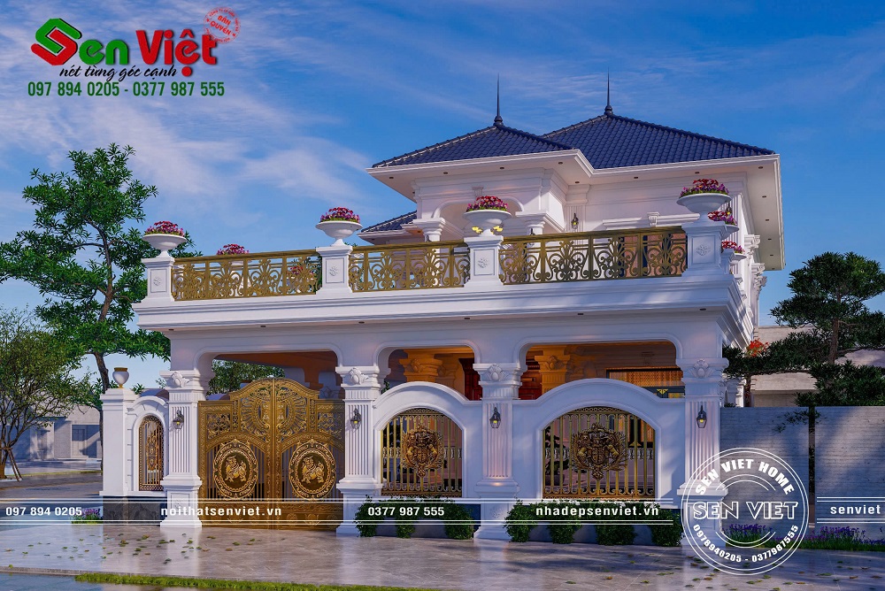 Mẫu Nhà 2 Tầng Tân Cổ Điển Bề Thế Ở Hà Tĩnh