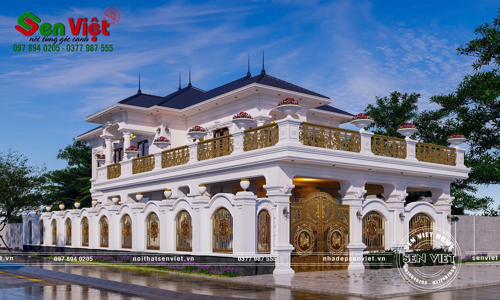 Mẫu Nhà 2 Tầng Tân Cổ Điển Bề Thế Ở Hà Tĩnh