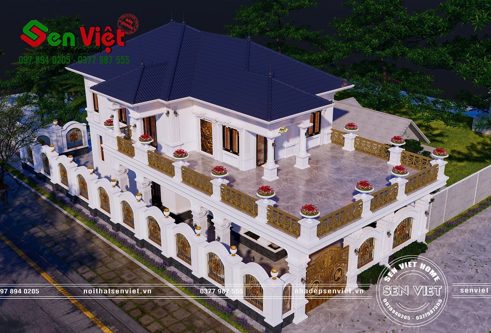 Mẫu Nhà 2 Tầng Tân Cổ Điển Bề Thế Ở Hà Tĩnh