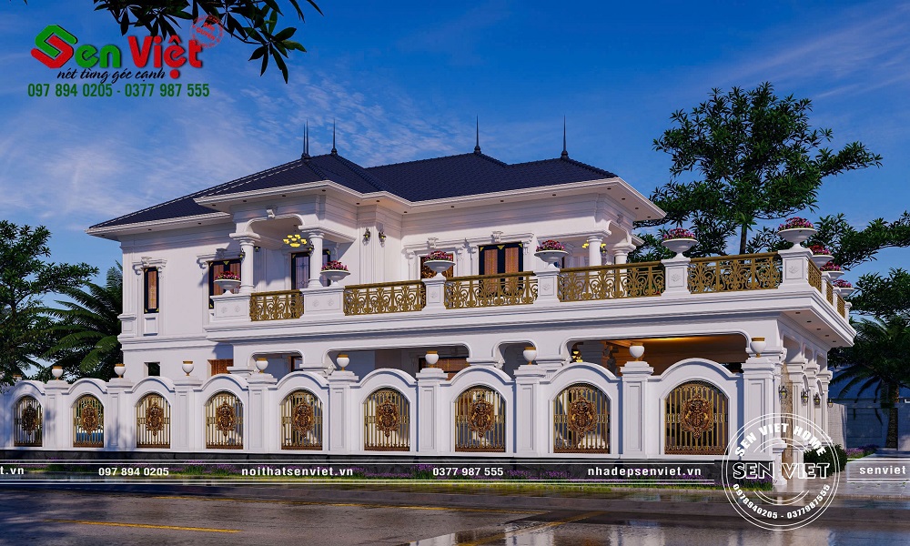 Mẫu Nhà 2 Tầng Tân Cổ Điển Bề Thế Ở Hà Tĩnh