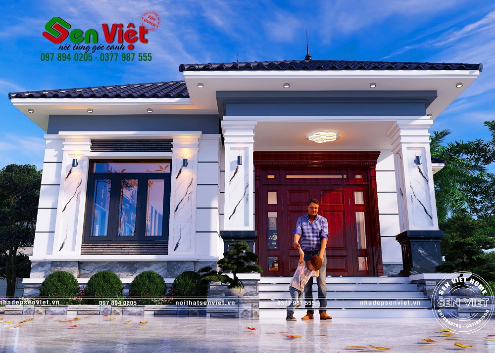 Mẫu Nhà Cấp 4 Mái Nhật 2 Sảnh Sang Trọng Ở Nghệ An (7)