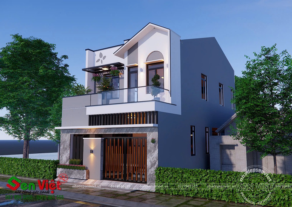 Nhà 2 Tầng Phong Cách Hiện Đại Với Thiết Kế Mặt Tiền Ấn Tượng Ở Nghệ An